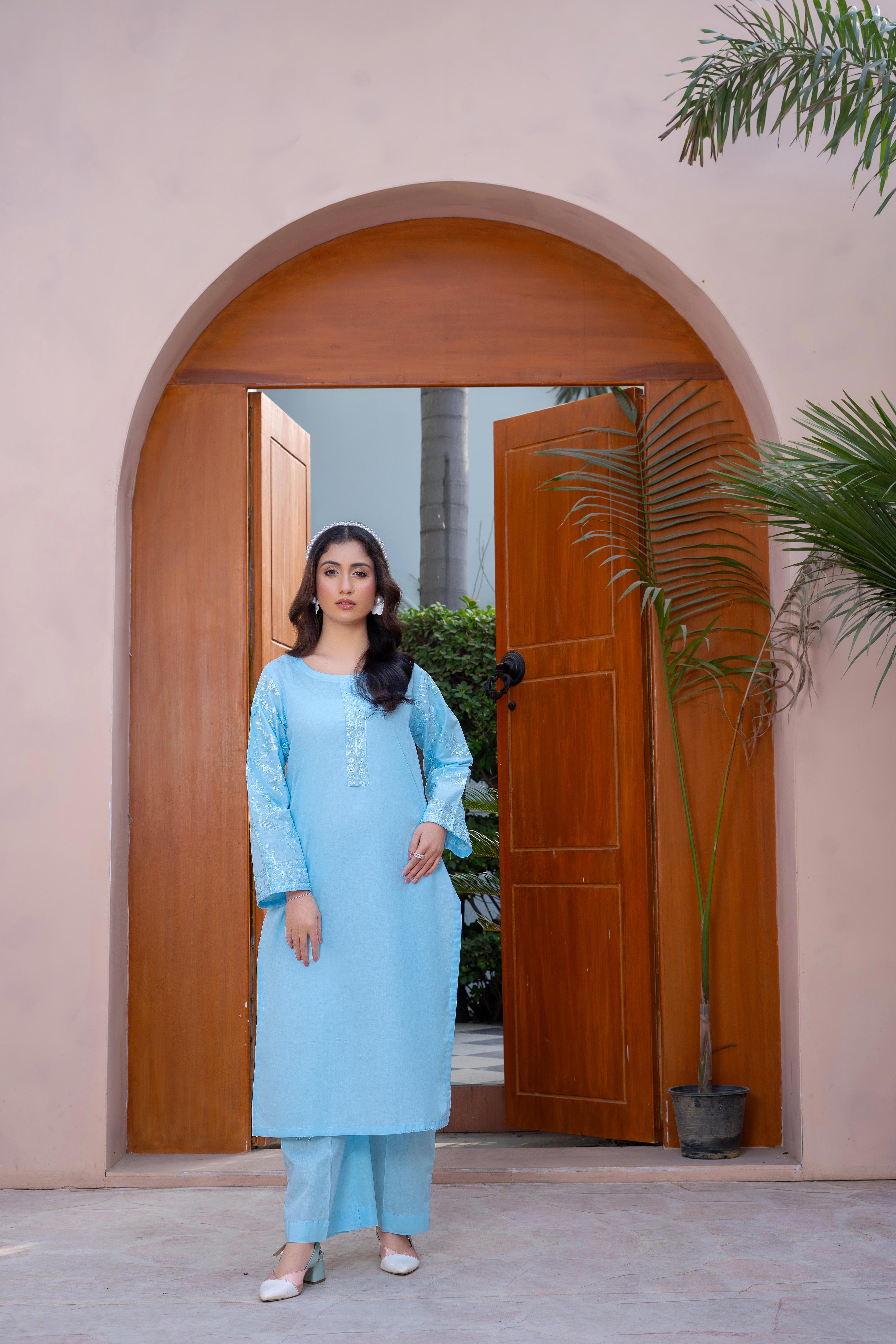 Stitched 2-Piece Suit – Serene Blue Grace