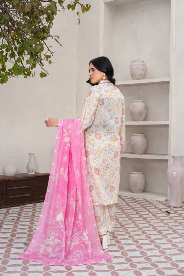 Vibrant Floral 3-Piece Printed Cotton Suit