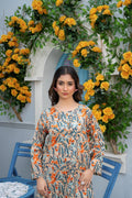 Stitched 2-Piece Suit – Botanical Burst in Sunset Tones