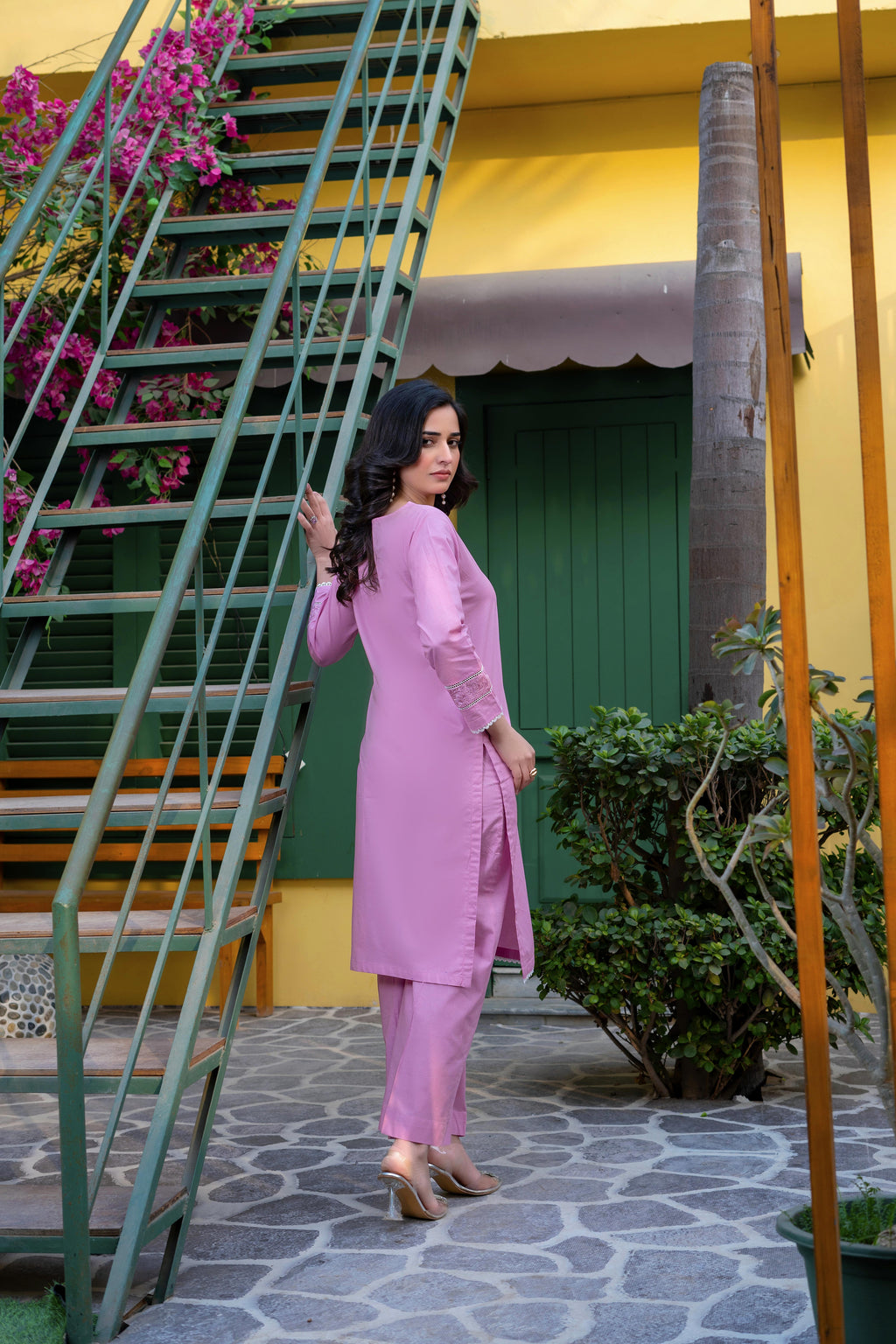 Stitched 2-Piece Suit – Lilac Grace with Subtle Accents