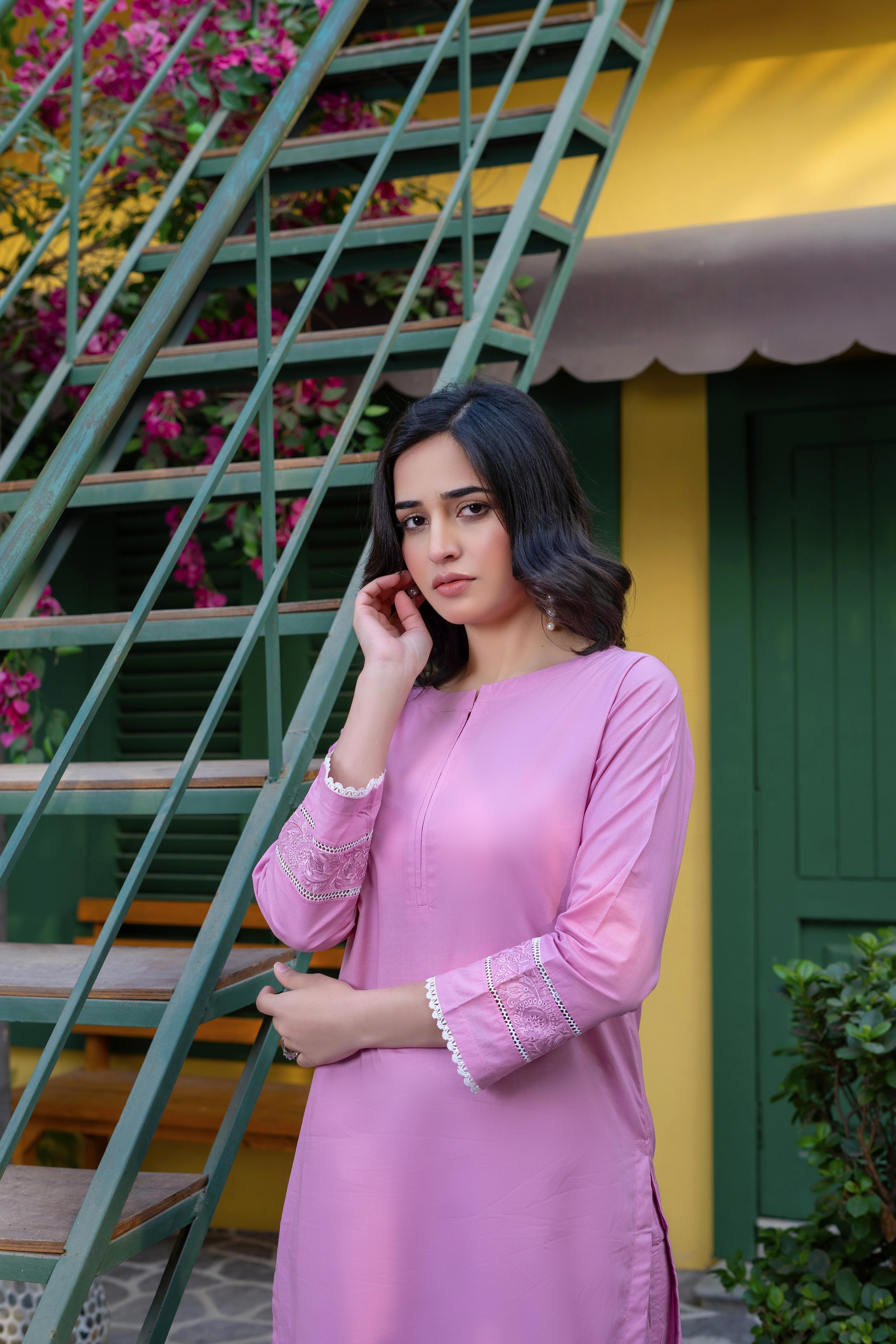 Stitched 2-Piece Suit – Lilac Grace with Subtle Accents